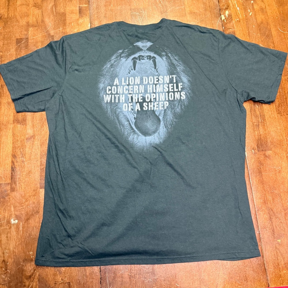 Rogue American T-Shirt Mens XXXL Black‎ Lion Opinion Sheep Graphic Tee 3XL